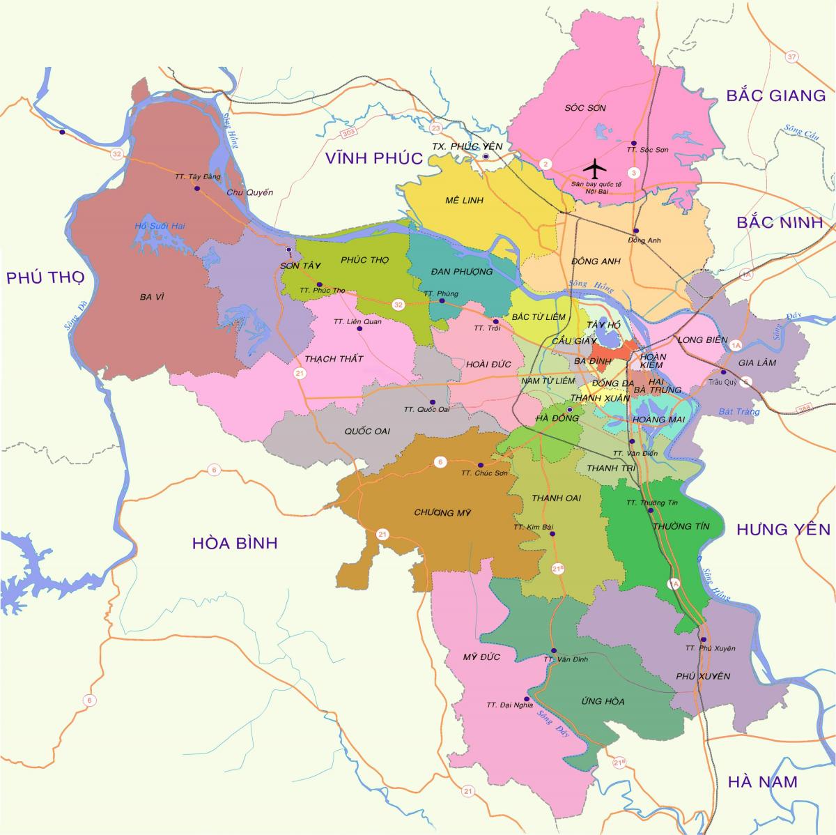 Kort over hanoi kvarter