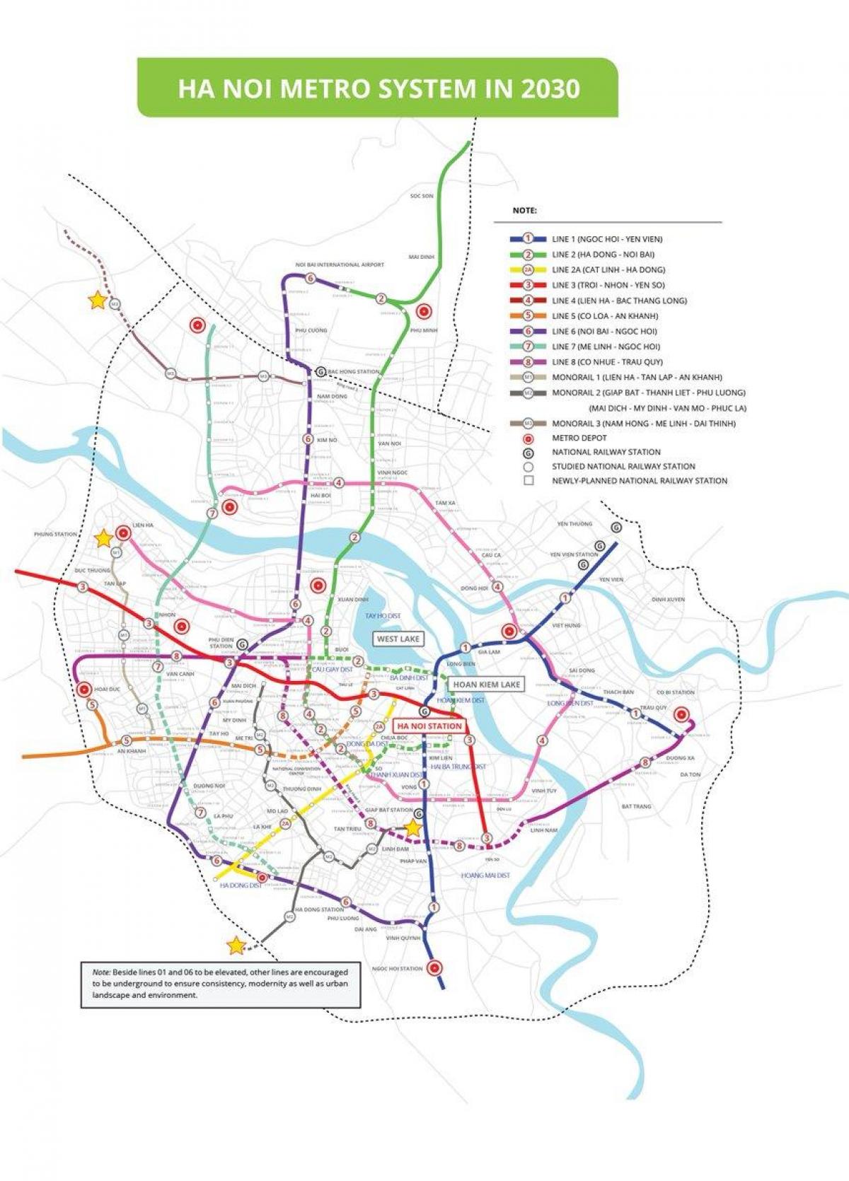 Kort over hanoi metro