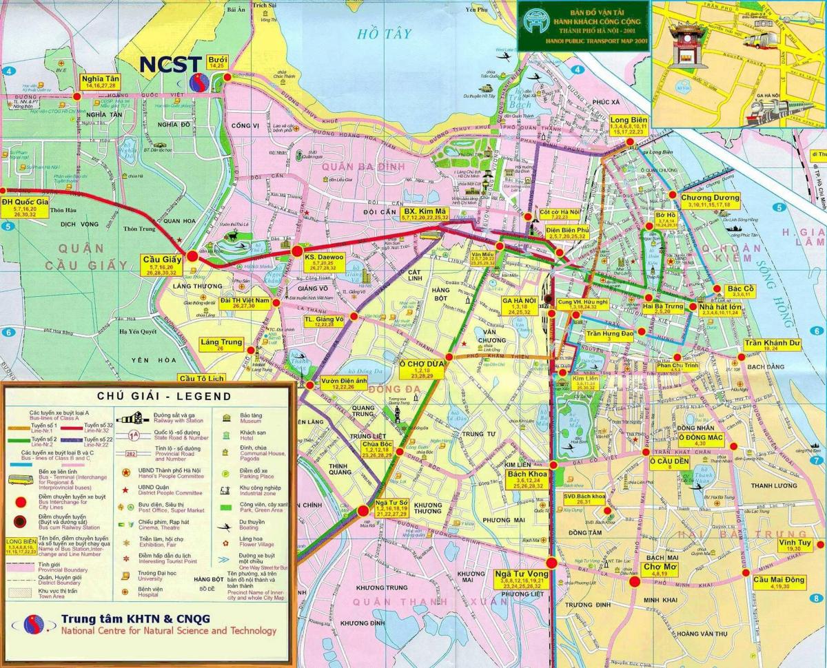 Kort over hanoi offentlig transport