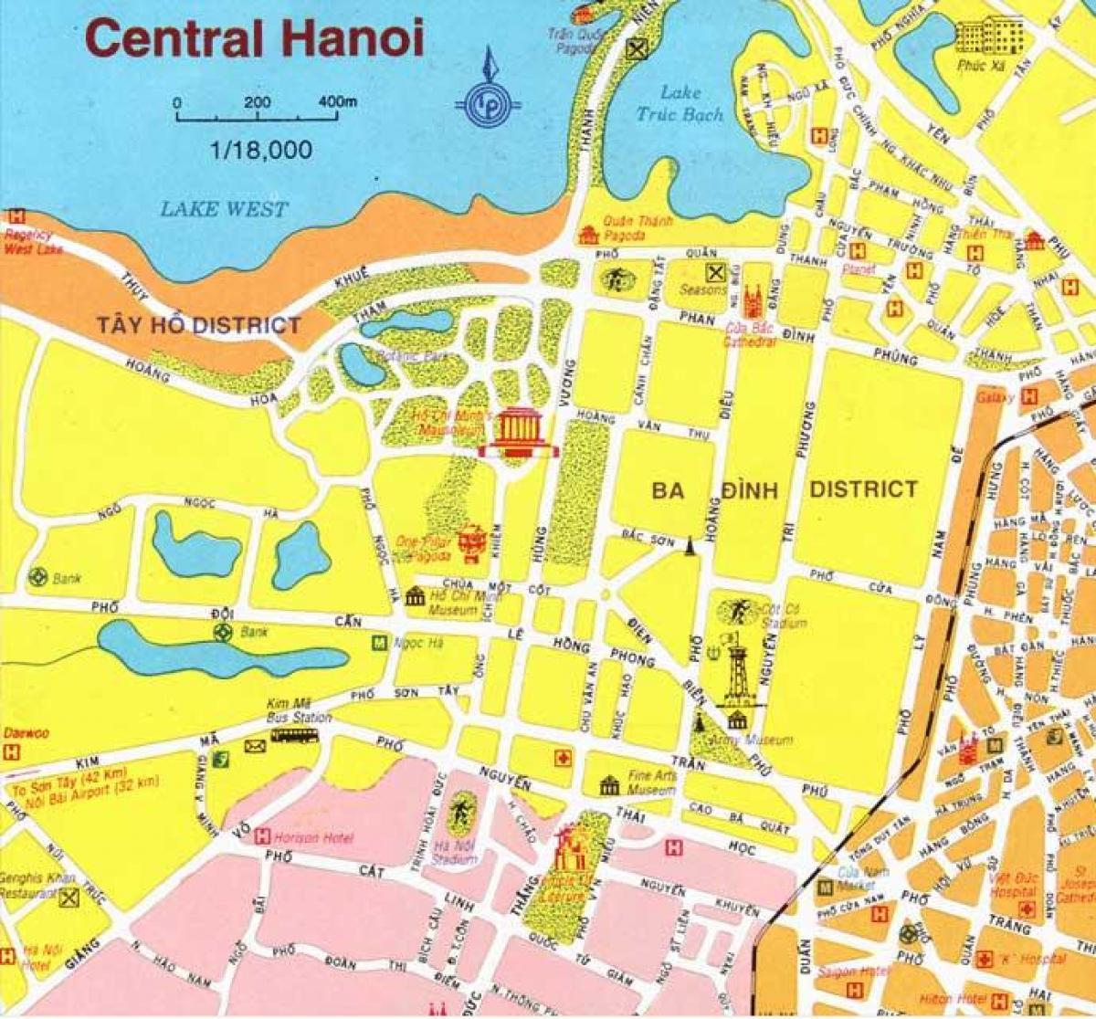 kort over hanoi city center