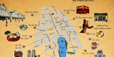 Street map af hanois gamle kvarter
