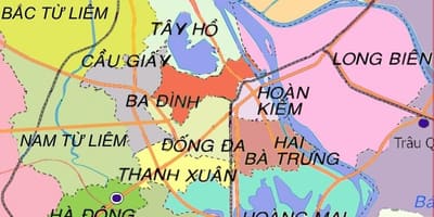 Kort over ha dong district, hanoi